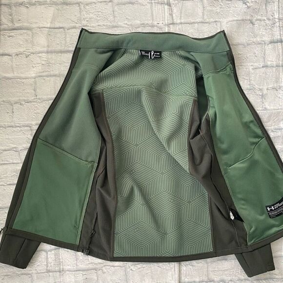 Under Armour men S cold gear Infrared fitted full zip jacket olive green - Picture 5 of 13